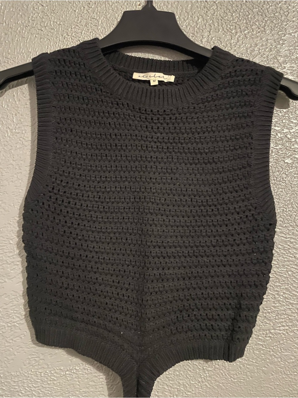 Acler Black Sleeveless Crochet Crop Top